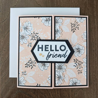 Handmade Birthday Greeting Card - Beautifully Designed 3D Pop-Up Card - Hello Friend (LAST ONE!)