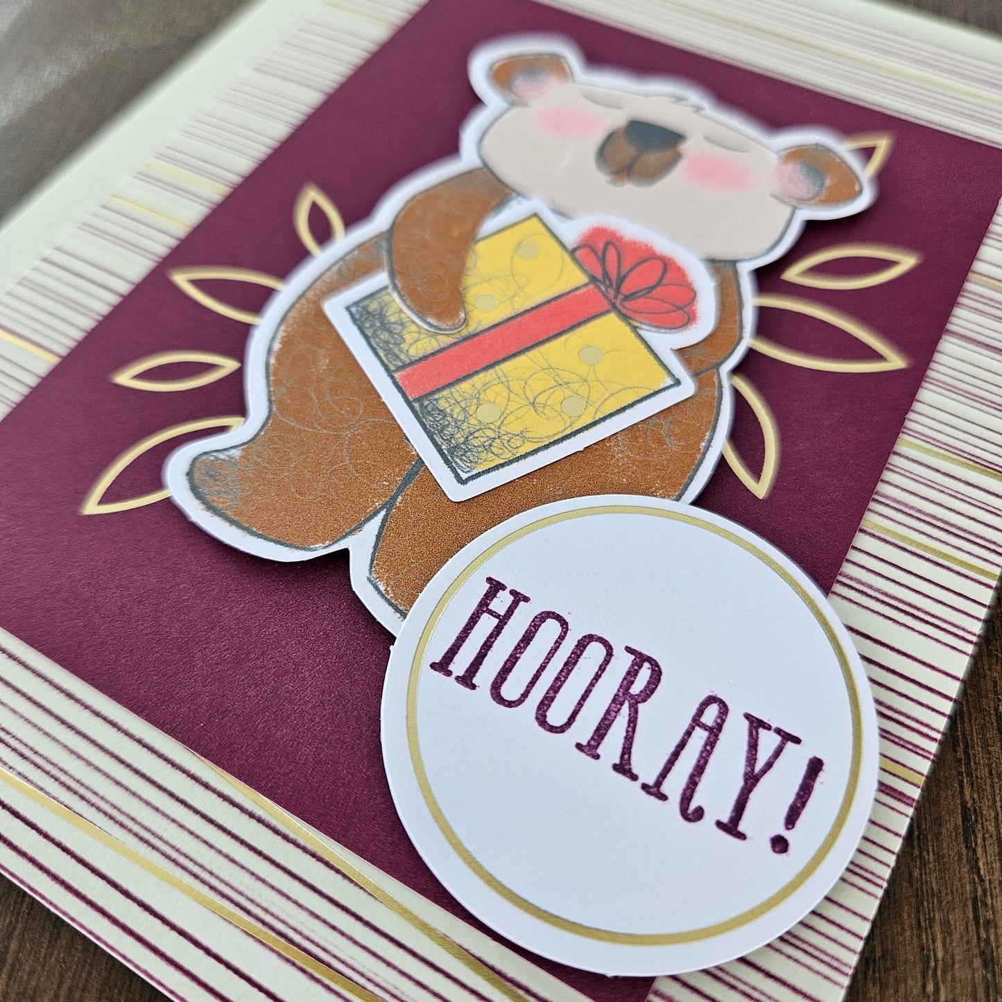 Handmade Thinking of You Greeting Card Bundle – Die-Cut Bear Design (3 Cards + FREE Bonus Card)