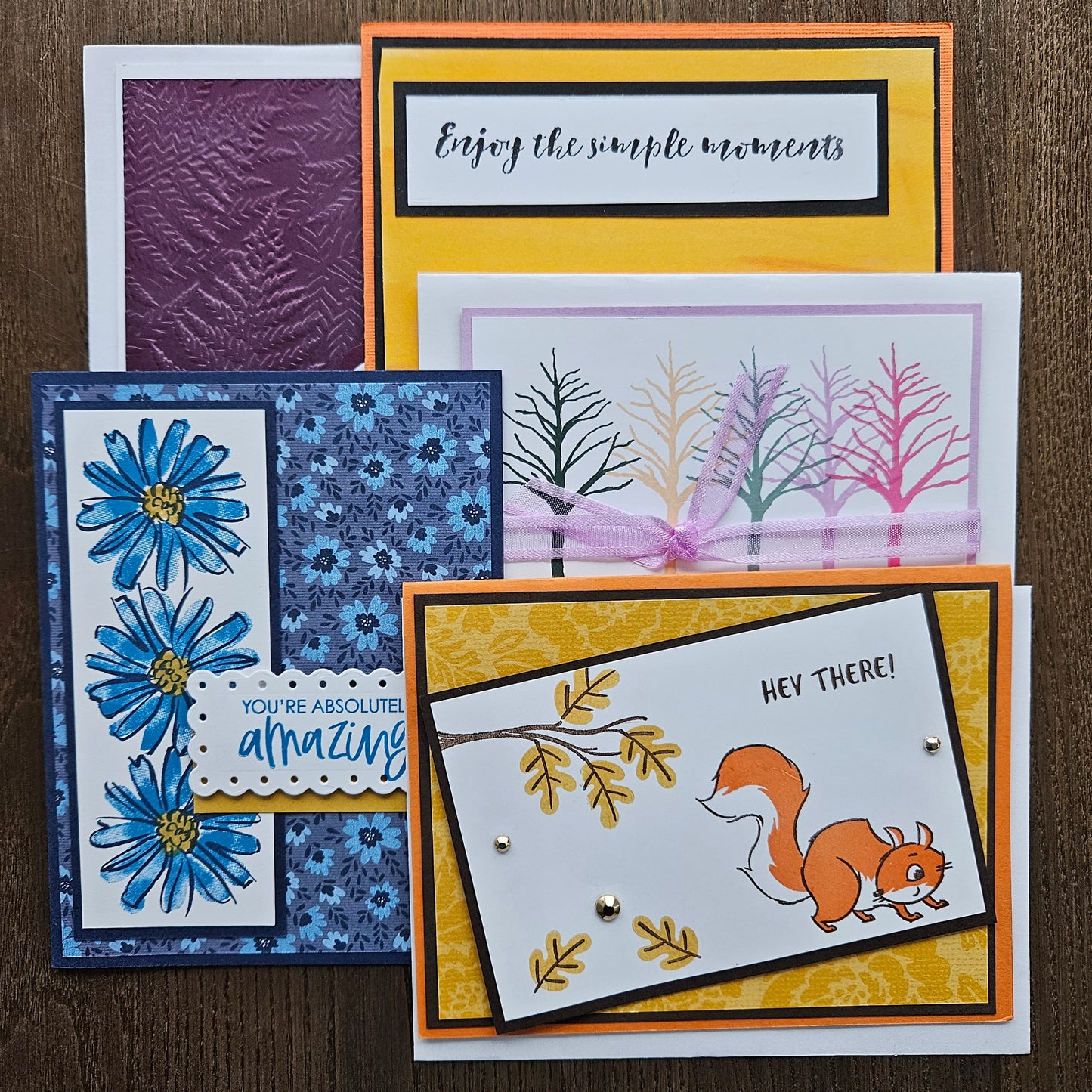 Handmade Greeting Card Bundle - Thoughtfully Designed Appreciation And Sympathy Five Card Set