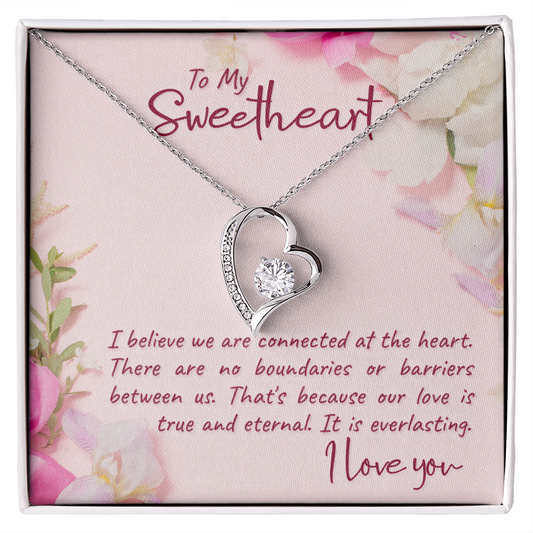 Handcrafted Forever Love Necklace with LED Gift Box and To My Sweetheart Message Card