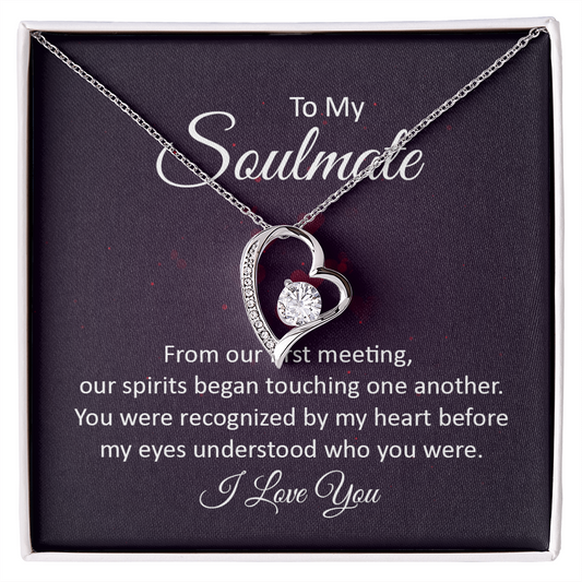 Handcrafted Forever Love Necklace with “To My Soulmate” Message Card