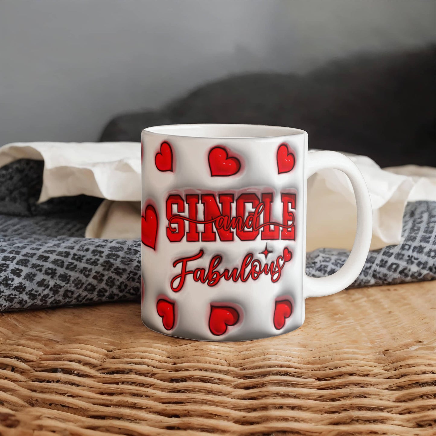 3D Single and Fabulous - White Gloss Ceramic Mug