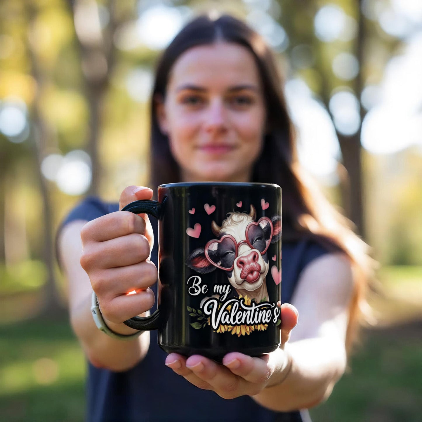 Be My Valentine's - Black Gloss Ceramic Mug