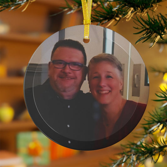 Personalized Glass Ornament – Custom Photo with Text Options