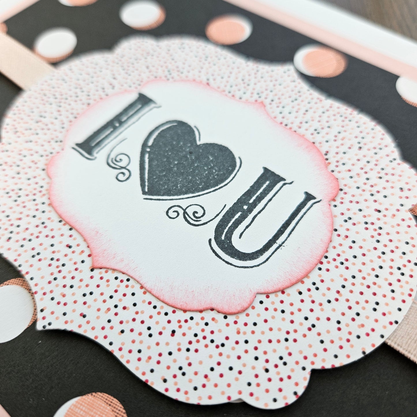 Handmade Valentine's Day Die-cut Greeting Card - I Heart U