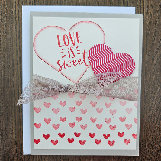 Handmade Greeting Card - "Love is Sweet"