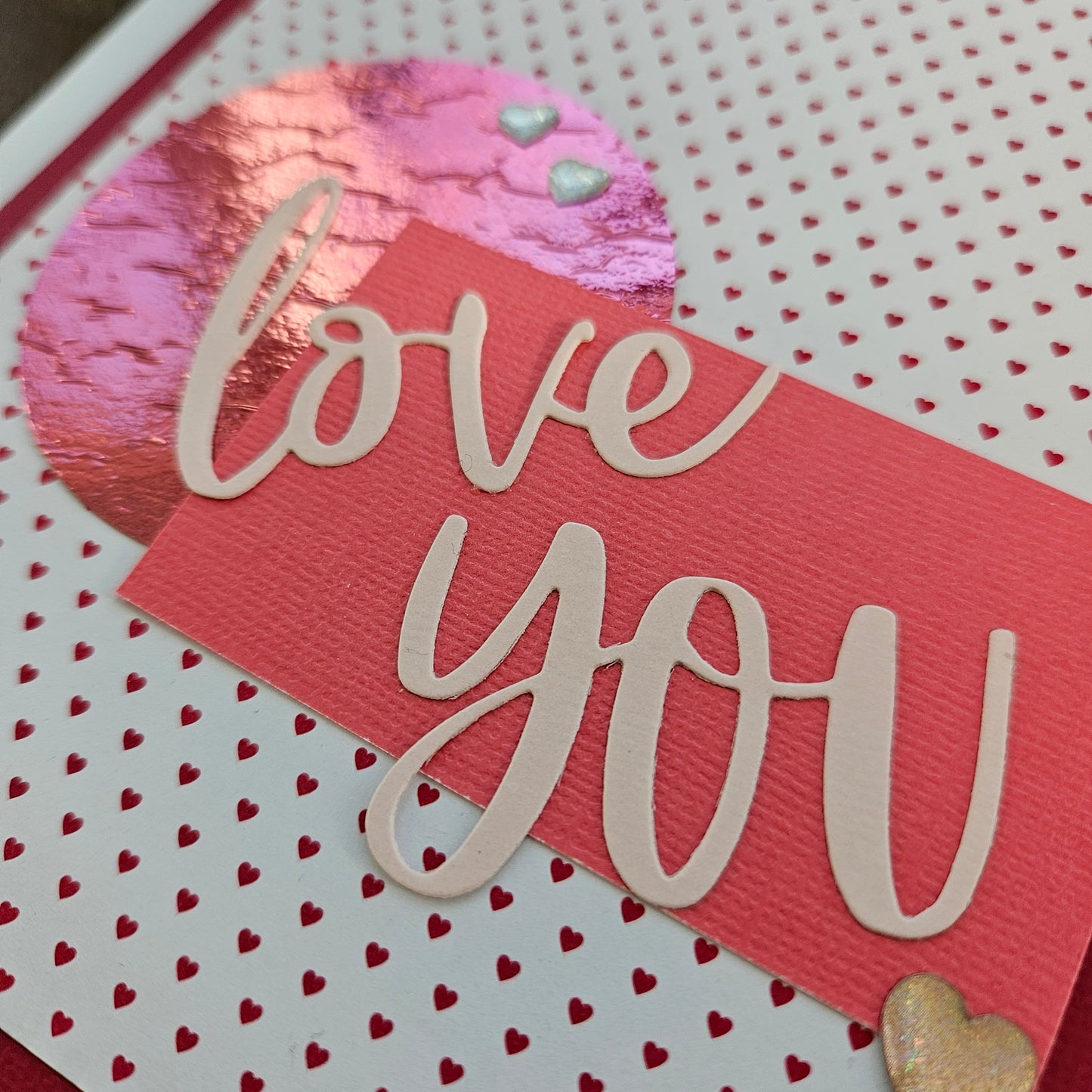 Handmade Valentine’s Day Die-Cut Greeting Card – Love You